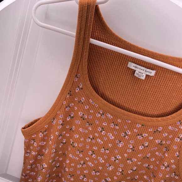 American Eagle Floral Print Waffle Dress - Picture 5 of 6